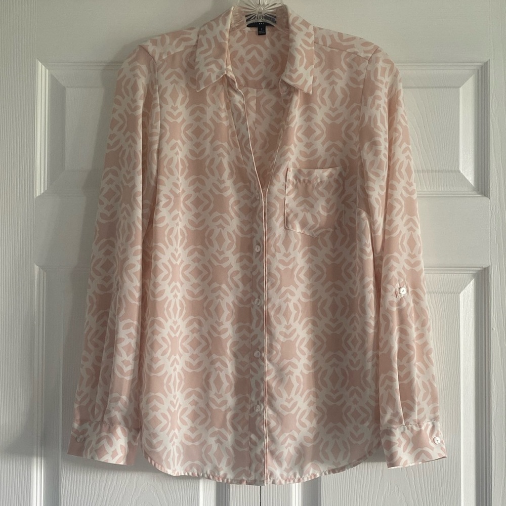 The Limited Pink/White Print Blouse - Size Small